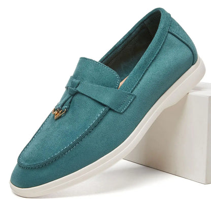 Mocassins Masculinos de Camurça com Borlas, Sola Plana Leve Antiderrapante para Uso Diário, Escritório e Direção - Novo Desai 2026