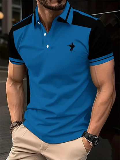 Simples listra cavalo gráfico polo camisas para homens verão moda 3d impresso manga curta camisa polo legal streetwear lapela t