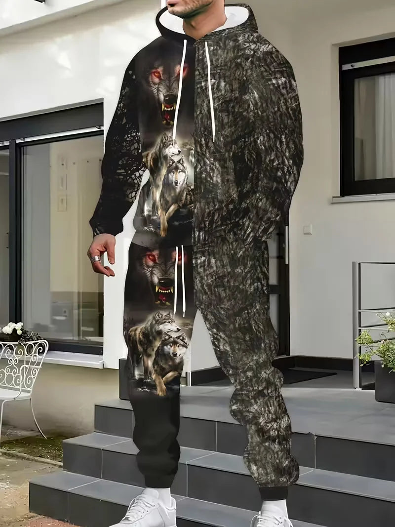 Camouflage Hunting Animal Hoodie Pants Suit 3D Print Men Women High Quality Jogging Tracksuit Outfits Men's Clothing 2Piece Sets