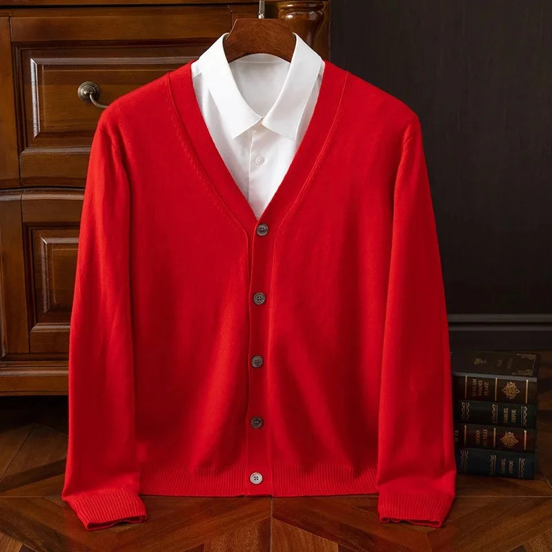Cardigan de malha masculina solta com decote em v outono inverno camada base camisa frente aberta camisola estilo casual malhas tamanho grande