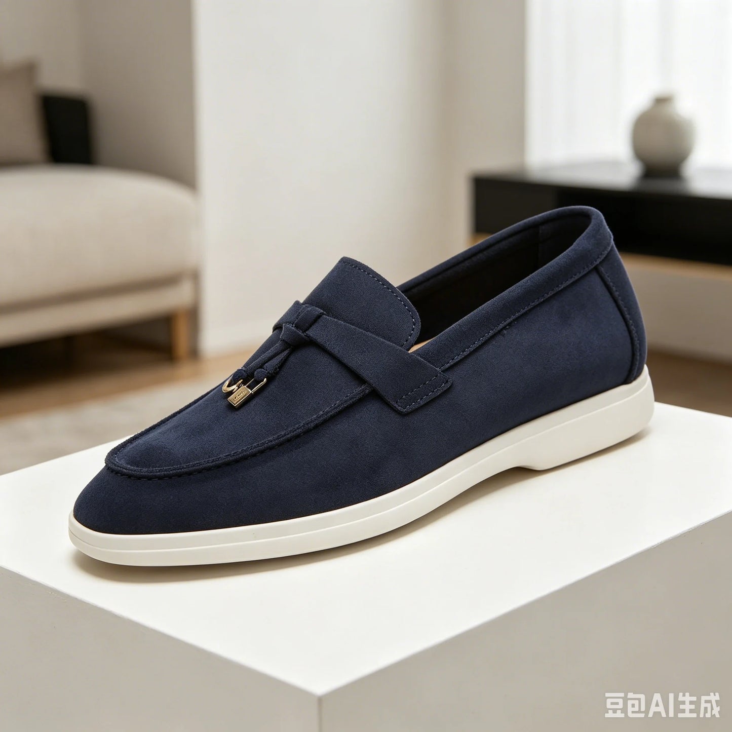 Mocassins Masculinos de Camurça com Borlas, Sola Plana Leve Antiderrapante para Uso Diário, Escritório e Direção - Novo Desai 2026