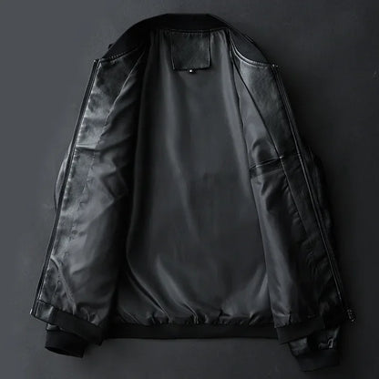 2024 outono novo preto moto biker casacos de couro do plutônio dos homens gola jaquetas de couro casual ajuste estilo punk jaquetas para homem 8xl