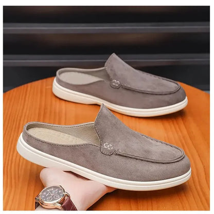 Novos Sapatos Casuais Masculinos de Verão, Modelo Fino, Mules Baotou, Sapatos de Moda com Solado Plano para Homens