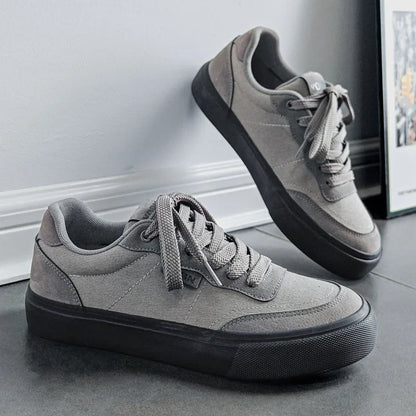 Tênis Masculino Casual Esportivo Retrô de Lona Respirável com Sola de Borracha e Costuras Coladas para Primavera/Outono
