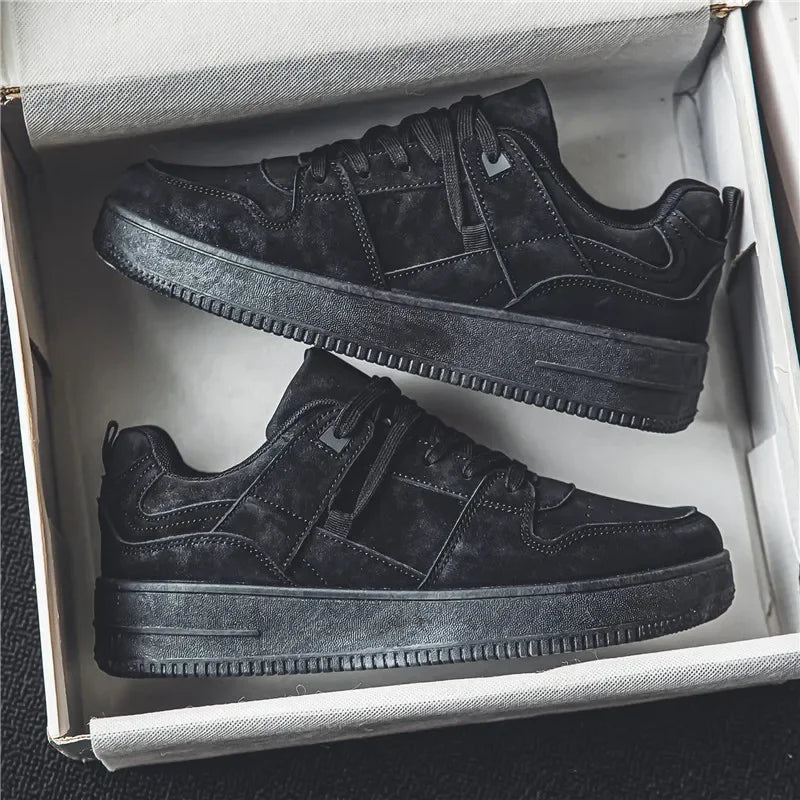 Tênis Casuais Masculinos de Luxo Premium Pretos Air Force Confortáveis e Respiráveis para Dirigir e Caminhar ao Ar Livre