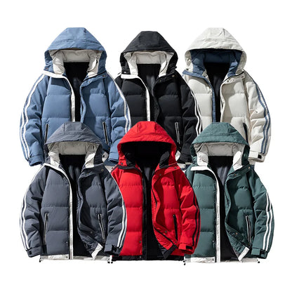 casaco com capuz casal novo inverno masculino algodão-acolchoado casaco tendência algodão-acolchoado casaco masculino e feminino acolchoado