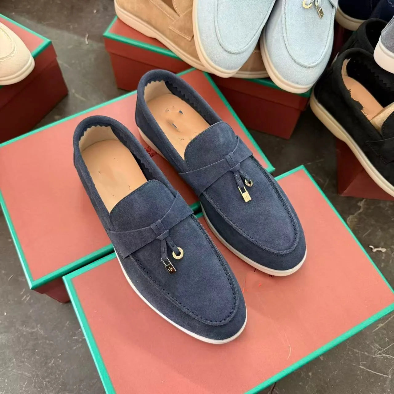 Promoção: Mocassins Femininos de Couro Genuíno Estilo Old Money com Borla e Fivela, Slip On, Casual, Vintage, Sapatos Planos para o Dia a Dia, Y2k