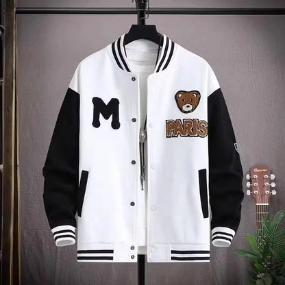 Carta bordada blusão masculino jaqueta de beisebol primavera novo estilo coreano harajuku hip-hop streetwear botão jaqueta universitária