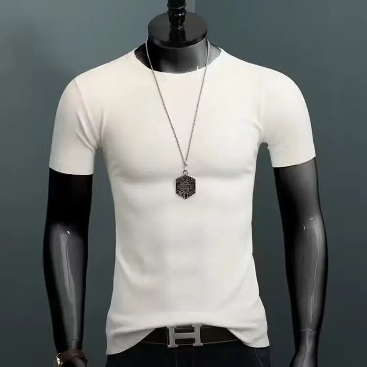 Camisa polo de retalhos listrado masculino, tops de malha casual, camiseta de manga curta, moda verão, nova, 2022, Z18