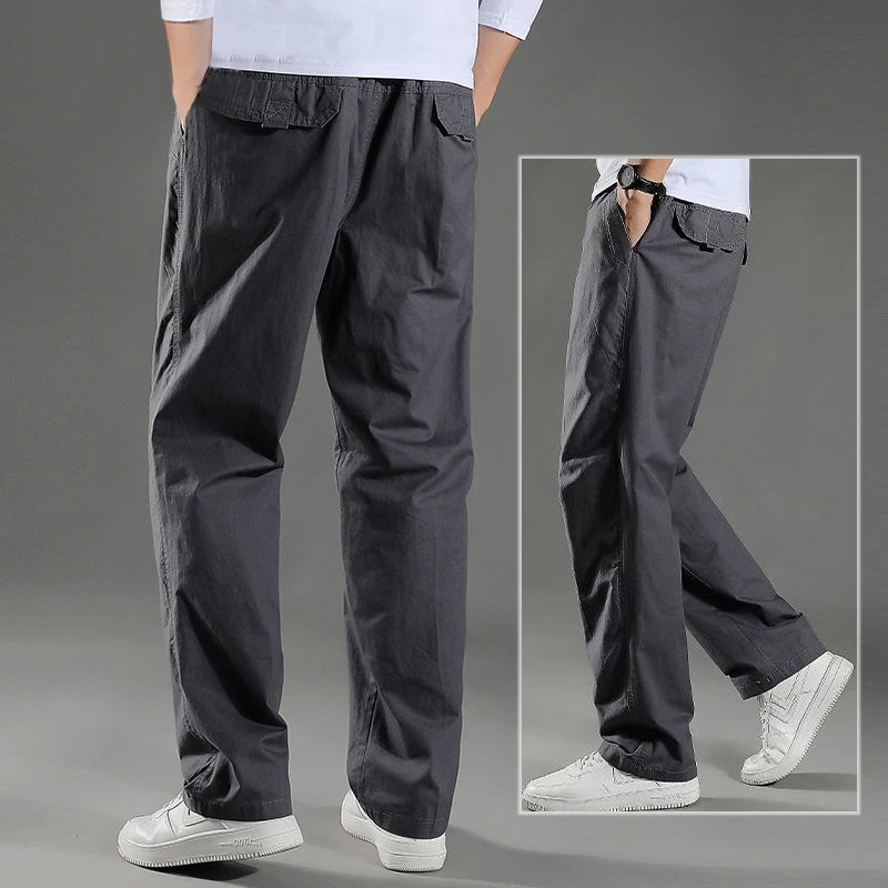Calças de carga masculinas verão primavera algodão trabalho wear novo em tamanho grande 6xl casual escalada joggers sweatpants hombre outono