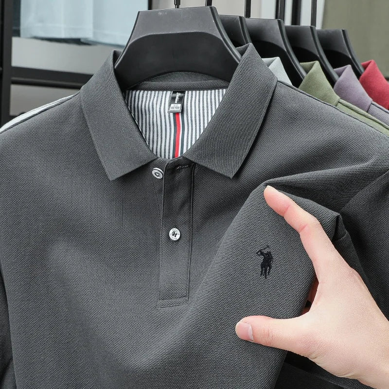 Camiseta Polo de Luxo para Outono e Inverno da Marca Paul, Bordada, Confortável e de Alta Qualidade para Homens, Vendas Quentes