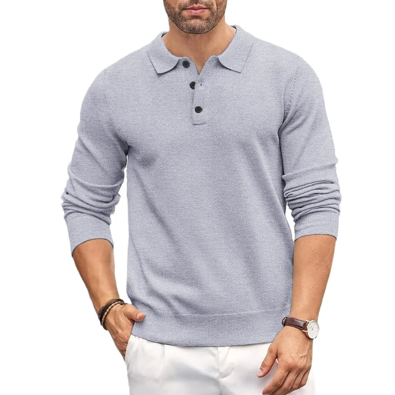 Animal jogo masculino botão polo camisas magro mock neck camisa de malha polo suéteres vestido casual jumper inverno pulôver térmico camisola