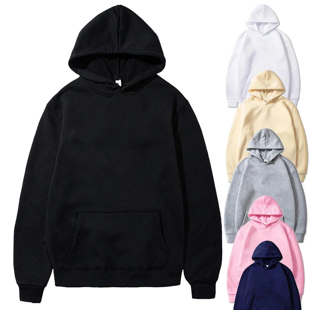 Moletom casual masculino, moletom feminino de lã quente, blusa de moletom da moda para primavera e outono, preto, várias cores, tamanho grande.