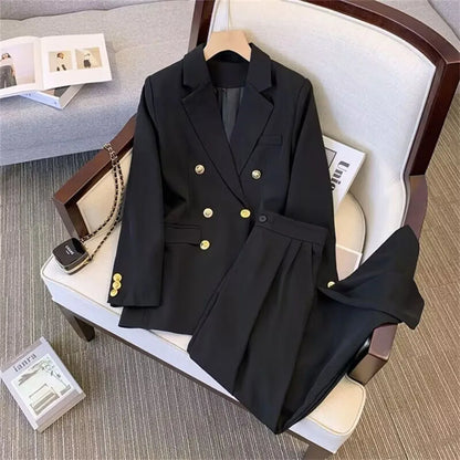 Outono conjunto de duas peças para as mulheres casual chique e elegante topos casacos outfit blazers calças define terno feminino roupas