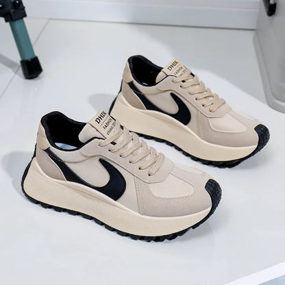 Tênis Chunky Feminino da Moda 2026, com Cadarço, Casual, Confortável, com Sola Macia, para Corrida, Estilo Designer, Zapatillas