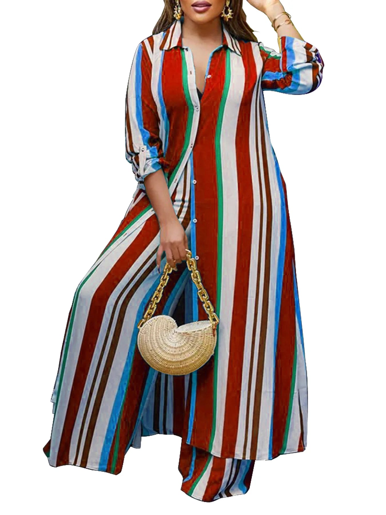 2023 outono primavera africano feminino manga longa com decote em v poliéster 2 peça superior calça longa conjuntos de correspondência XL-5XL roupas africanas femininas