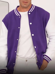 Jaqueta estilo universitário masculina casual primavera e outono moda botão estilo jaqueta de beisebol casaco versátil