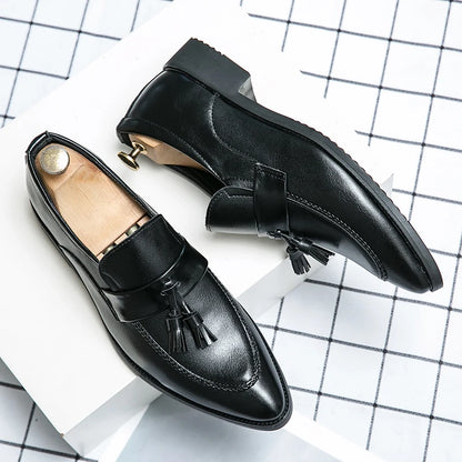 Sapatos de condução de borla masculino, sapatos deslizantes, vestido de casamento, preto, marrom, confortável, na moda, Oxford, masculino