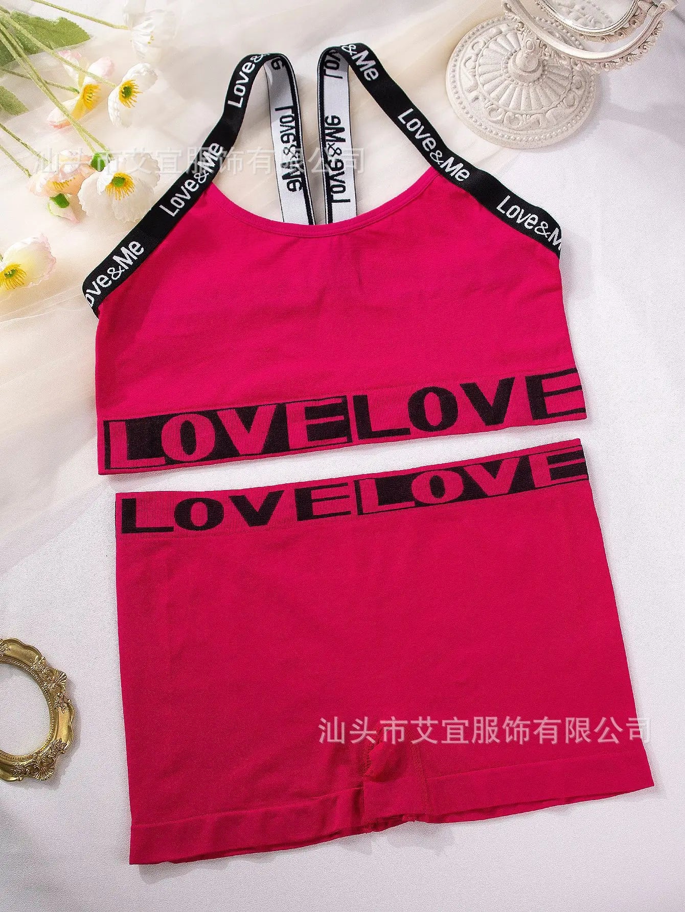 Conjunto de ioga esportiva de 2 peças para mulher, com estampa de letras, ideal para o verão, praia, academia, calça e shorts com alças, estilo anos 2000. Roupas femininas baratas.