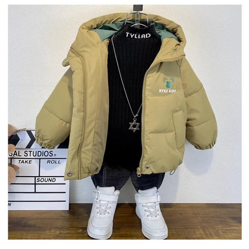 Jaqueta Infantil Acolchoada ZOETOPKID 2026 Nova Jaqueta de Inverno Casual para Crianças