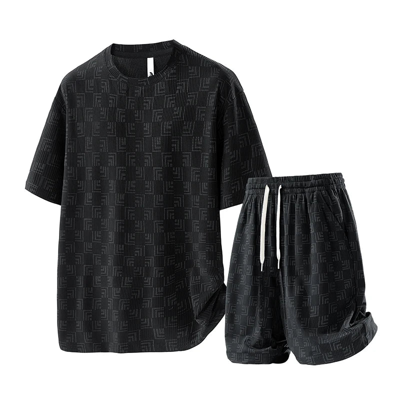 Plus size 8xl conjuntos de treino masculino verão moda casual secagem rápida camisetas shorts ternos masculino oversize 7xl 6xl roupas esportivas