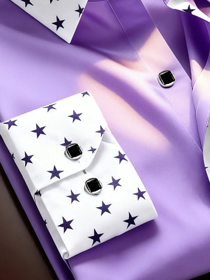 Fgkks camisa masculina chegada moda retalhos smoking festa manga longa inteligente quatro temporada casual elástico homem vestido de negócios camisas