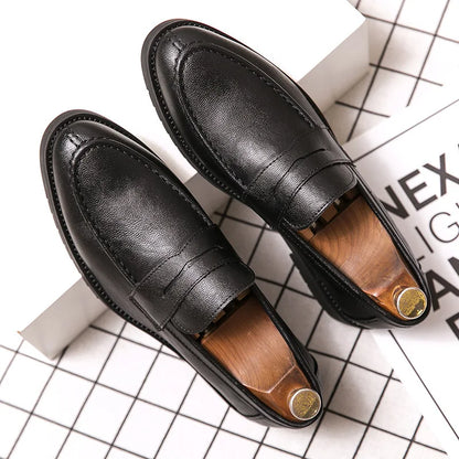 Italian Luxury Brand Loafers Men's Yellow and White Color Leather Shoes Slip-on Fashion Thick Sole Casual Shoes Wedding Moccasin