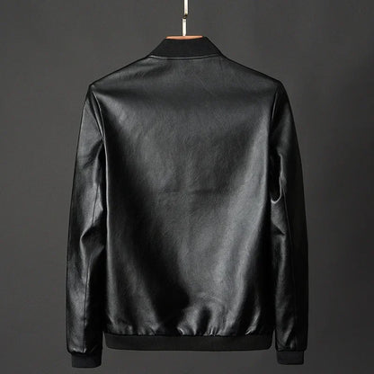 2024 outono novo preto moto biker casacos de couro do plutônio dos homens gola jaquetas de couro casual ajuste estilo punk jaquetas para homem 8xl