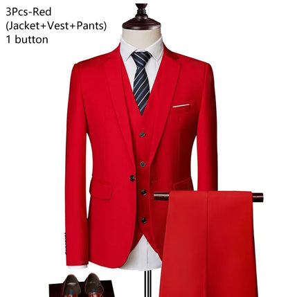 Ternos para homens elegante casamento 3 peças blazers outfit 2 conjunto jaquetas colete calças completo 2025 moda clássico negócios formal
