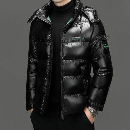 Jaqueta Masculina de Inverno 2026 Nova Chegada com Capuz, Jaquetas de Algodão Estilo Sill, Parkas Masculinas da Moda Grossas e Quentes, Casaco Masculino de Inverno Impermeável