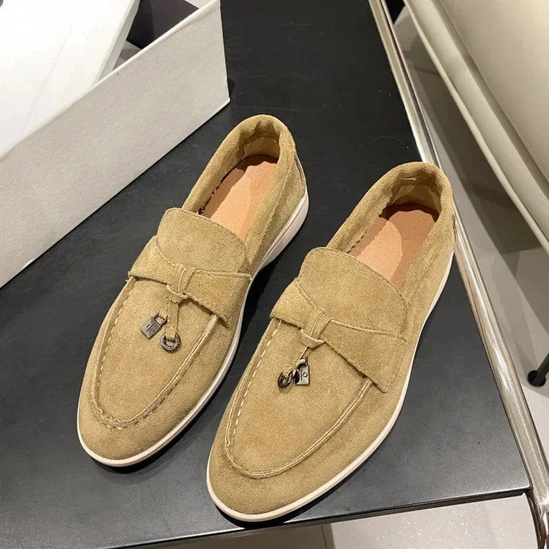 Salto baixo dedo do pé redondo veludo confortável sapatos planos estilo retro primavera nova chegada tamanho grande calçados casuais para adultos