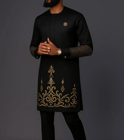 Novo Terno Masculino 2025, Bolso Branco, Conjunto de 2 Peças, Terno Casual de Luxo para Casamento, Estilo Tradicional Africano de Minorias Étnicas