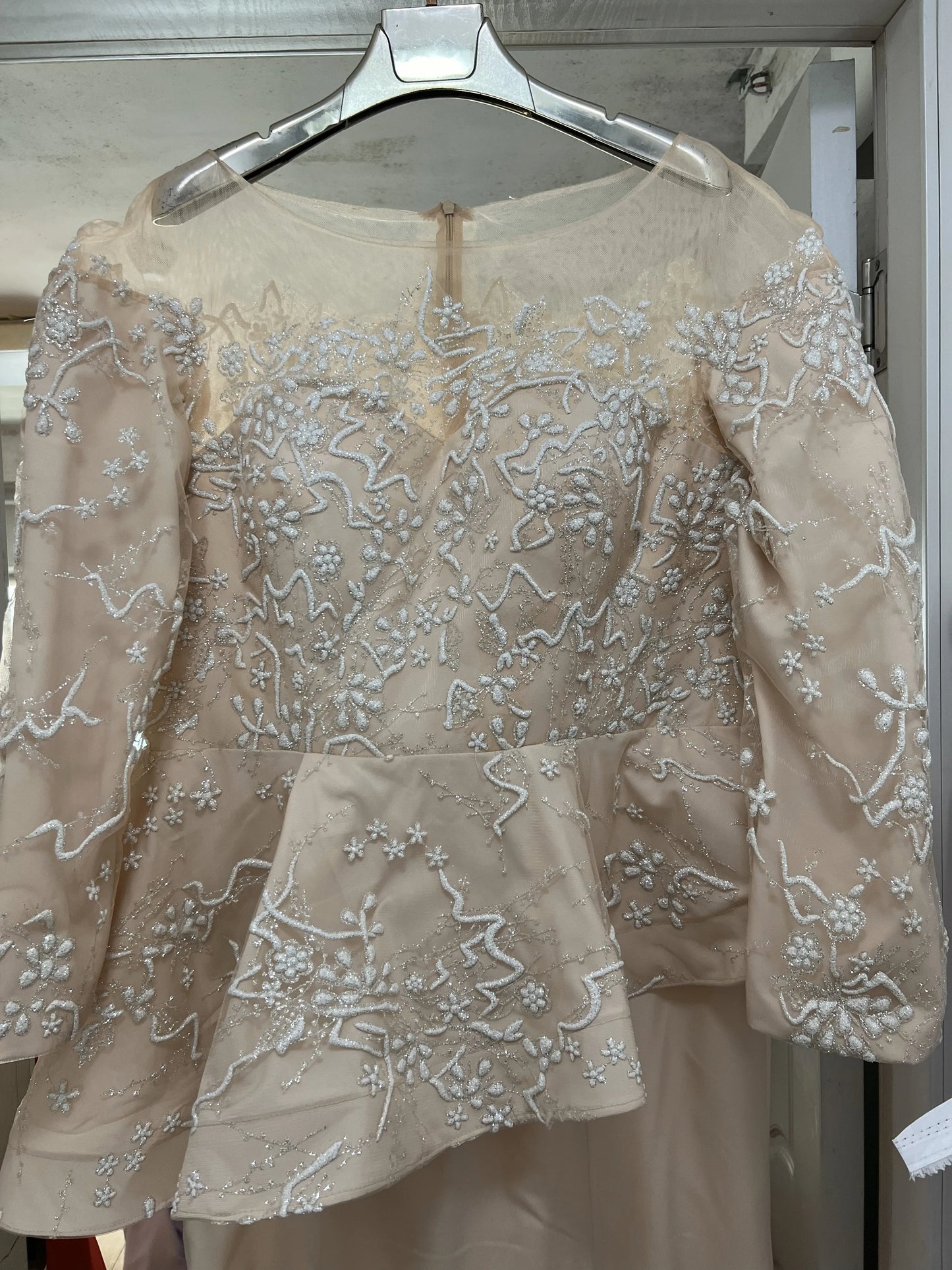 Personalizado champanhe sereia renda mãe da noiva vestidos de manga longa plissado noivo mãe vestido festa à noite vestidos de baile