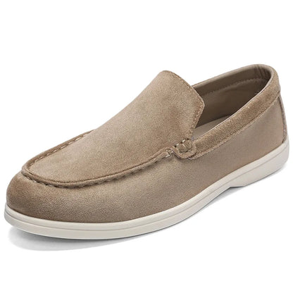 Mocassins Masculinos Confortáveis para Dirigir, Sapatos Slip-On de Couro Camurça Macio Antiderrapantes para Viagens Longas, Sapatos Casuais Masculinos para Caminhada