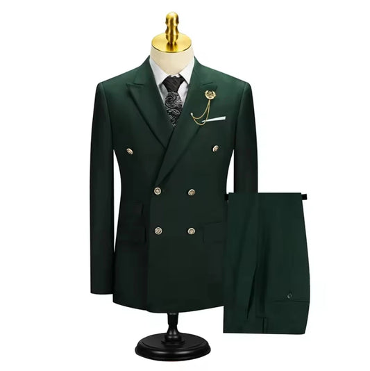 2025 ternos para homens novo estilo (blazer + calças) duplo breasted banquete de casamento/hosting/festa 2 peças blazer calças vestido