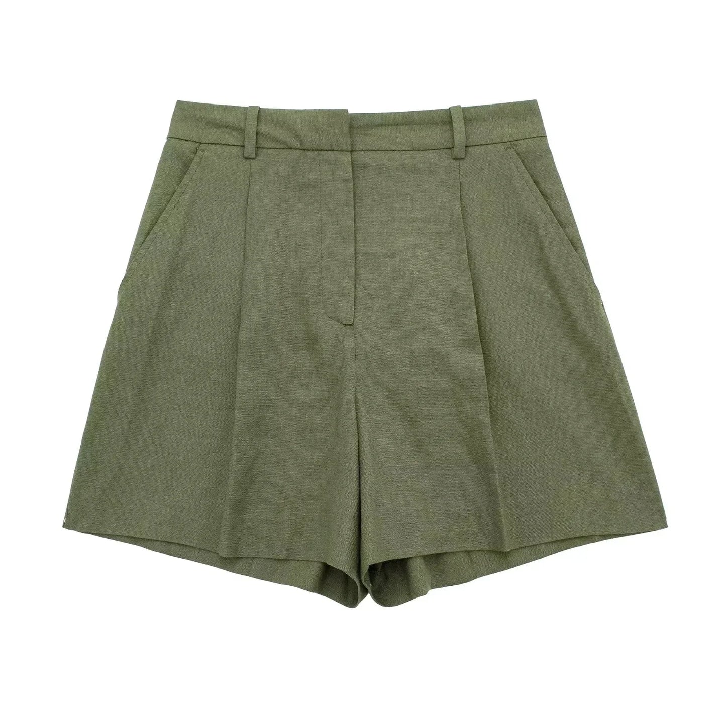 Conjunto Feminino HH de 2 Peças: Colete Slim com Decote em V e Shorts Plissados para Encontros, Moda Casual, Festas, Uso Diário, Férias e Passeios
