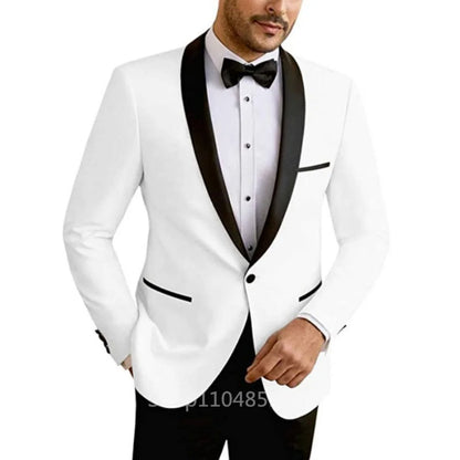 Casual sólido masculino blazer fino ajuste noivo terno de casamento jaqueta moda melhor homem jantar smoking casaco para negócios