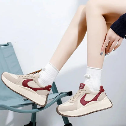 Tênis Chunky Feminino da Moda 2026, com Cadarço, Casual, Confortável, com Sola Macia, para Corrida, Estilo Designer, Zapatillas