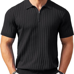 Camisa polo masculina casual de manga curta, luxo, moda verão, respirável, cor sólida, camisa de malha, camiseta masculina