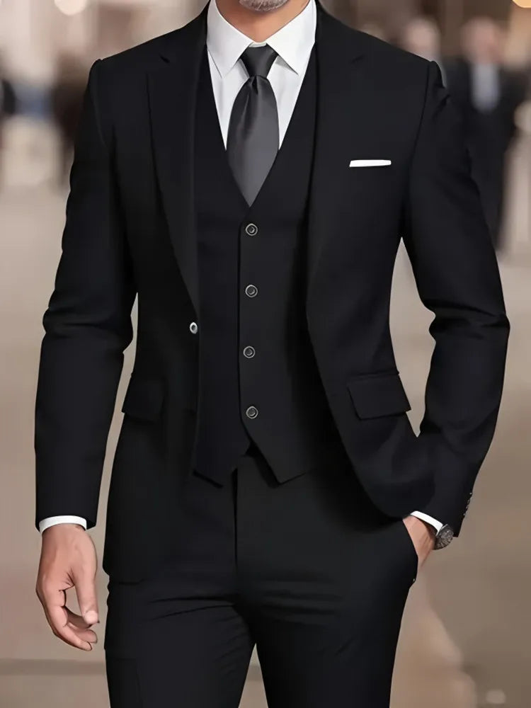 Novo terno bege masculino negócios smoking formal 3/2/1 peça vestido único breasted noivo padrinho de formatura festa de casamento