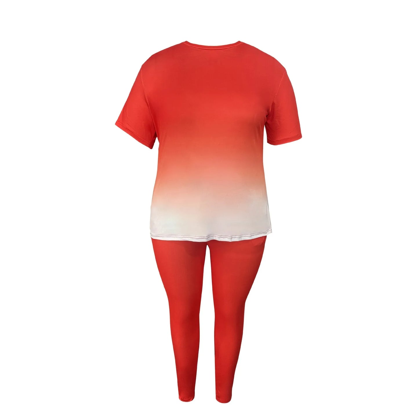 Conjunto de Moda com Estampa Gradiente para Mulheres, Roupa de Verão E 66477, Conjunto de Camiseta Estilosa e Casual para Senhoras