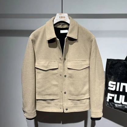 Jaqueta masculina lapela solta e simples jaqueta na moda marca juventude casaco elegante e personalizado topo masculino