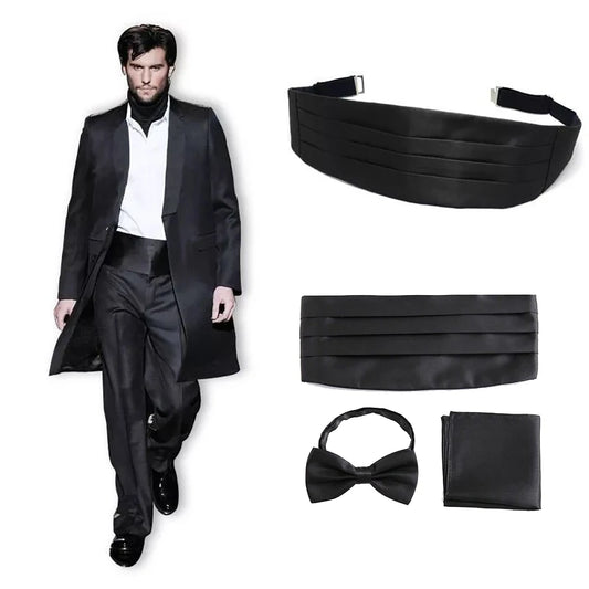 Cummerbund homem smoking vintage formal sólido laço lenço cummerbund cinto espartilho para masculino casamento baile de formatura acessórios camisa conjunto presente