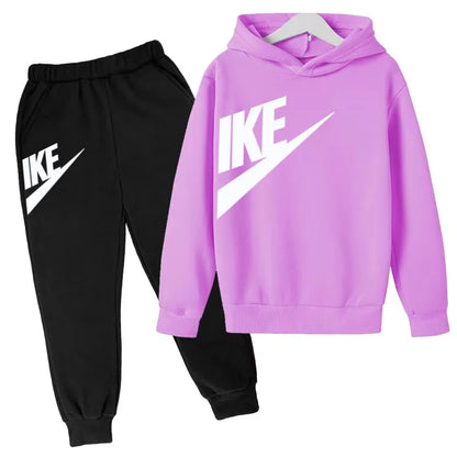Conjunto de Moletom Infantil de Outono com Letras, Pulôver Esportivo para Crianças de 3 a 12 Anos, Casaco + Calças, Presente de Aniversário para Meninos e Meninas, Roupas de Lazer e Moda