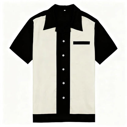Camisa casual masculina de manga curta com lapela de boliche, camisa esportiva diária, roupas de clube confortáveis e respiráveis, entrega rápida