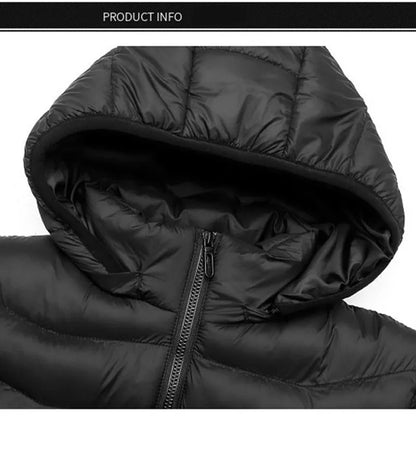 Novo inverno masculino quatro controle 21 zona aquecimento inteligente e aquecimento elegante e casual casaco de algodão com capuz (sem banco de potência)