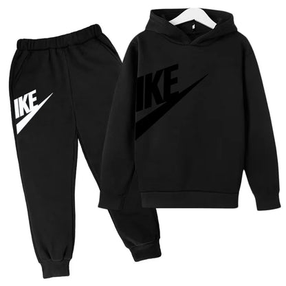 Conjunto de Moletom Infantil de Outono com Letras, Pulôver Esportivo para Crianças de 3 a 12 Anos, Casaco + Calças, Presente de Aniversário para Meninos e Meninas, Roupas de Lazer e Moda