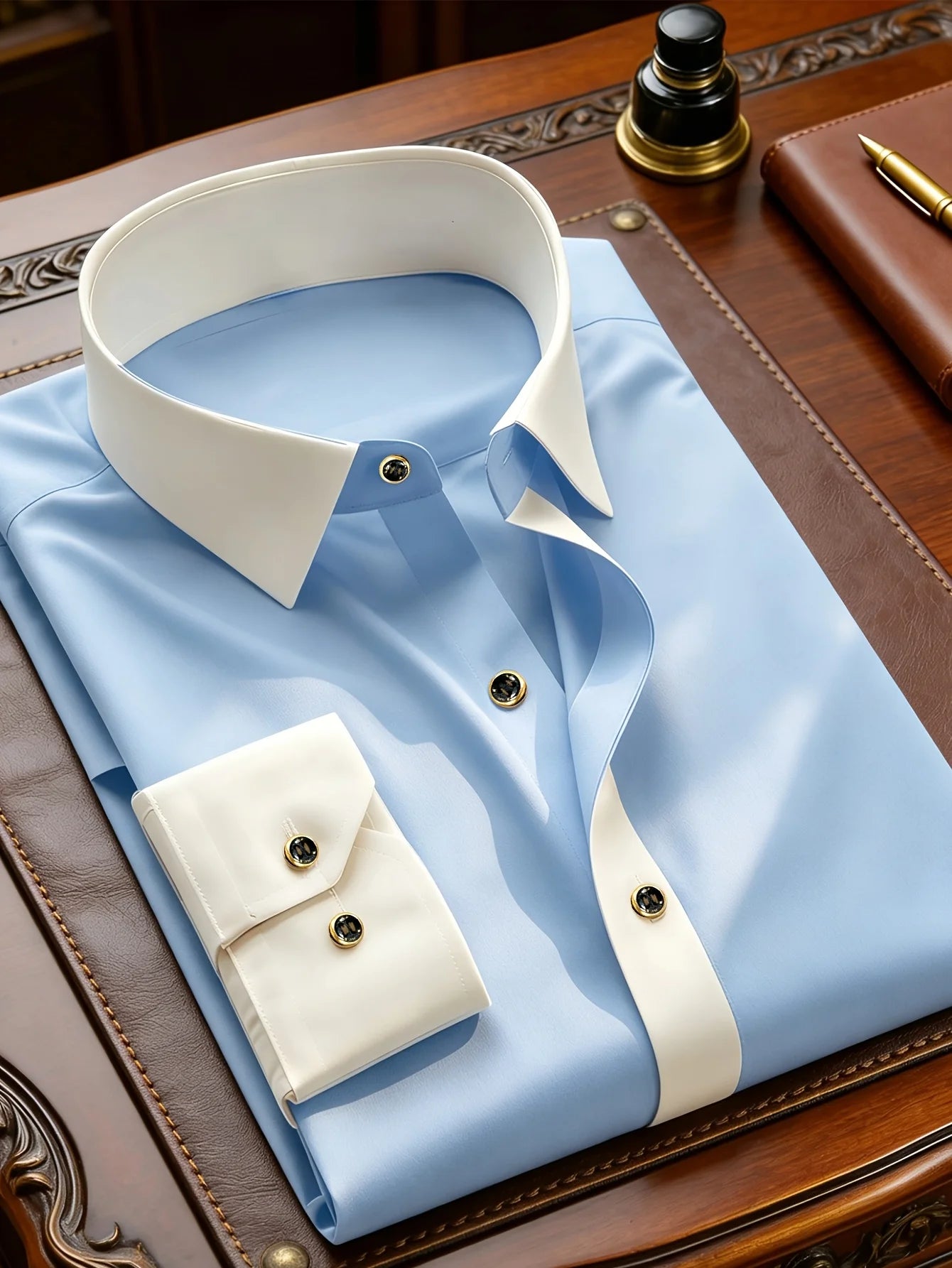 FGKKS Camisa Masculina Preta Brand New High Street Patchwork Manga Longa Inteligente Casual Elástico Homem Camisas de Vestido de Negócios
