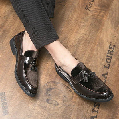 Moda nova masculina apontou borla feijão sapato primavera casual couro genuíno camurça mocassins sapatos masculinos tendências macias sapatos de boate