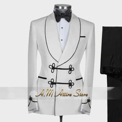 Ternos extravagantes masculinos, conjunto de 2 peças, xale, lapal, botão floral, jaqueta, calças, ajuste fino para casamento, coquetel, bola, jantar, vestido de festa, presentes